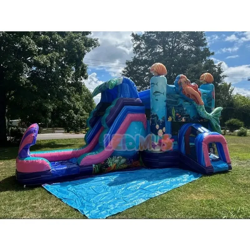 Commercial Giant Inflatable Mermaid Jumping Castle Inflatable Bouncer Combo Bounce House Bouncy Castle Water Slide