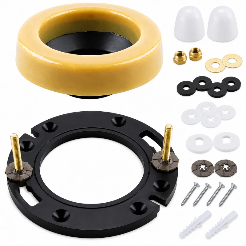 28Pcs Toilet Wax Ring Repair Kit 3 Inch Flange Replacement with Regular Wax Ring, Bathroom Plumbing Sealing Tool Set
