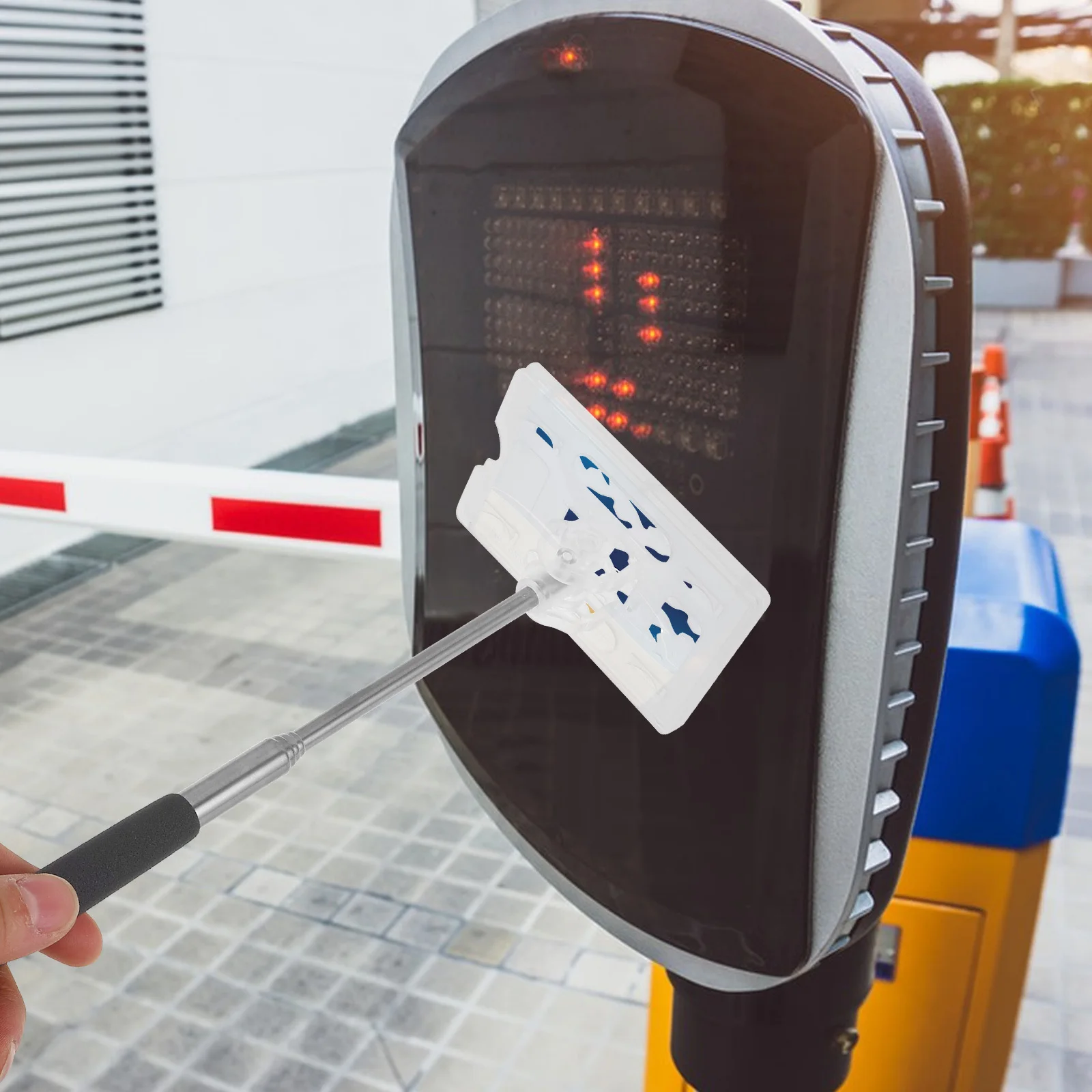 Haste telescópica cartões titular grabber ferramenta para estacionamento de carro pagamento sem contato extensível pedaços de veículos swiping vara retrátil