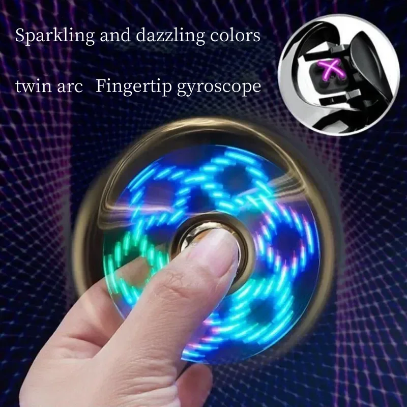 Unusual Fidget Spinner Arc Metal LED Light Flameless Igniter Type-C Rechargeable Portable Creative Gift Cigarette Accessories