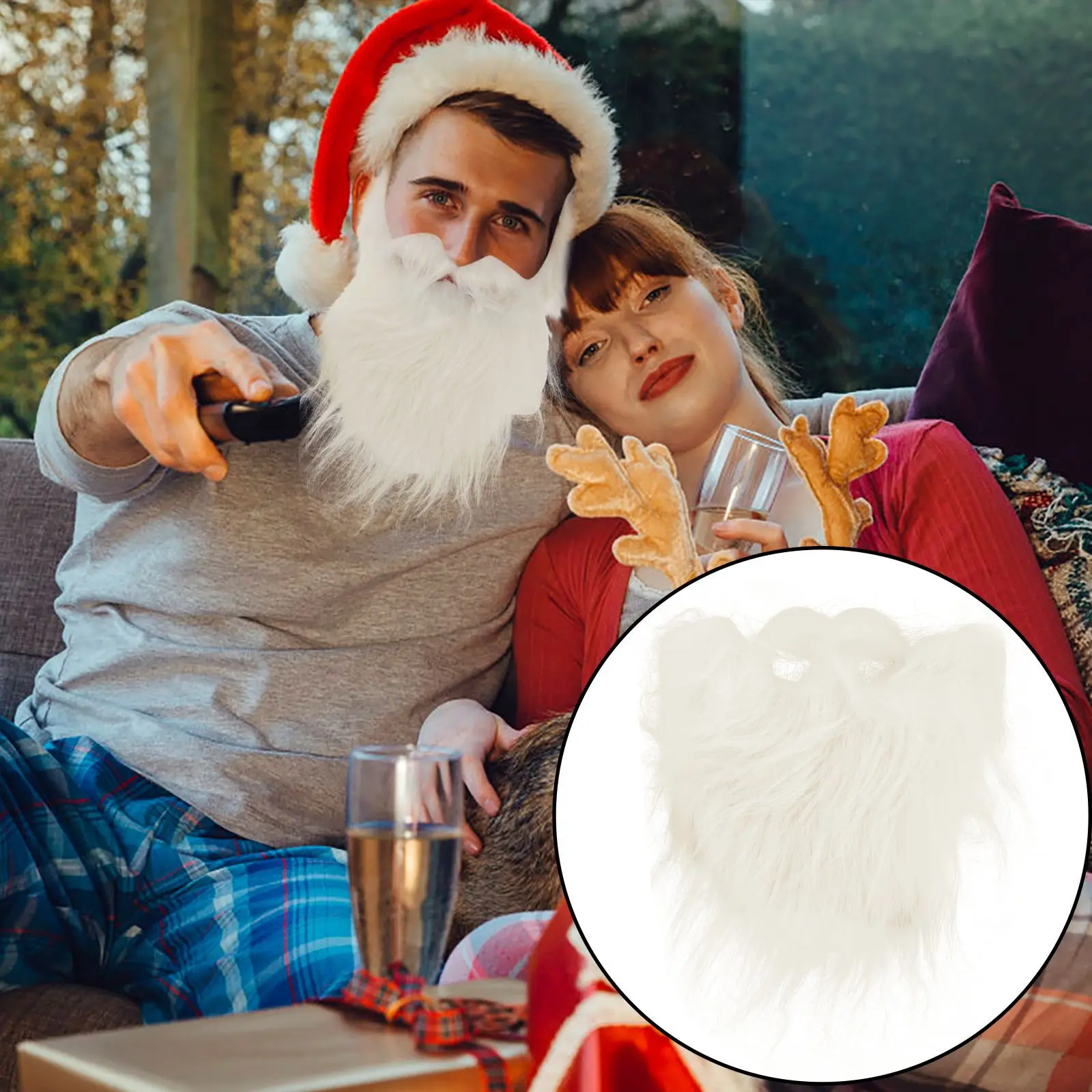 

2 шт. супер большой плотный эластичный пояс для бороды Санта-Клауса, легко носить, термостойкий, 180 ° Легкий многоразовый реквизит для рождественской вечеринки