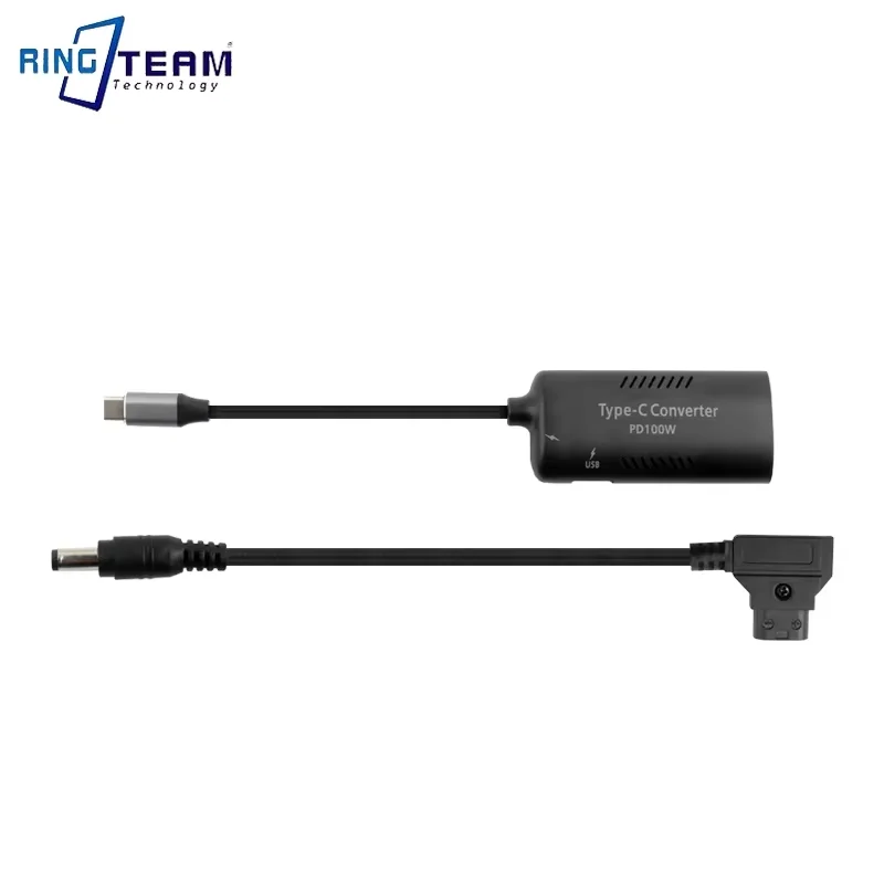 100W Camera Laptop DC Power Jack Connector DTAP D-TAP 5.5 * 2.5mm to TYPE-C USB C PD Adapter Converter Fast Charging Cable