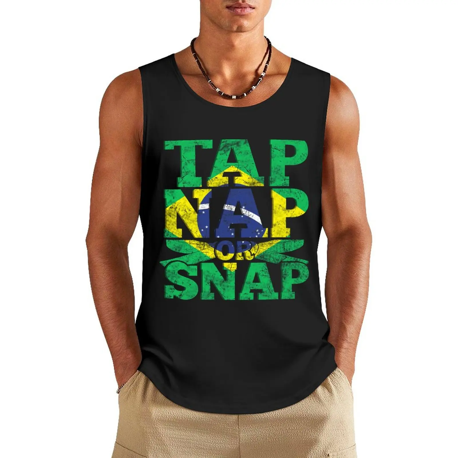 BJJ Brazilian Jiu Jitsu Tap Nap Or Snap Tank Top Sportswear for men sleeveless vest men