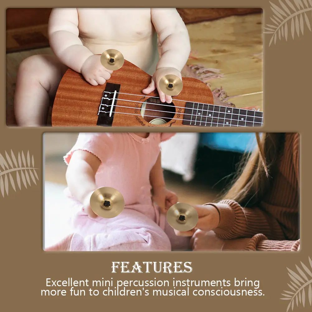

2Pcs Durable Copper Finger Cymbals Mini Children Musical Instrument Percussion Tool for Kids Belly Dance Shows