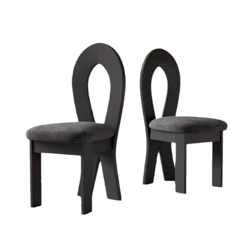 

Wabi Sansan antique dining chair small apartment French soft bag solid wood