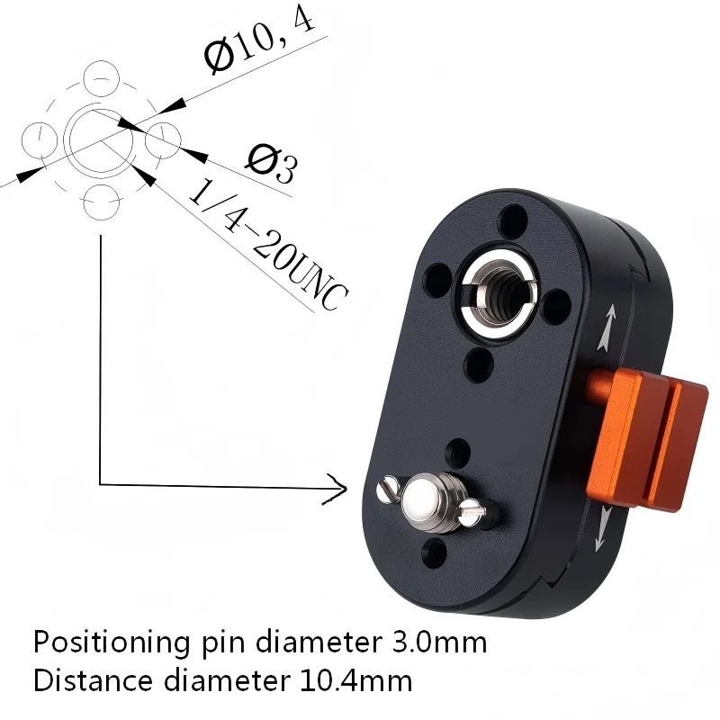 KUANJIE QRP-44 3/8 Zoll Schraube M3 Positionierstift Mini-Feldmonitor Schnellwechselplatte für LCD-Monitor Magic Arm LED-Licht – Detail 9