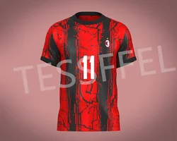Custom Name Football Team Suits Soccer Sports Jersey Retro 3DPrint Summer Casual Harajuku T-Shirts Streetwear Short Sleeves XA26