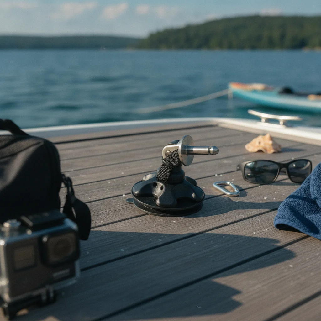 Universal Sailboard Connector Base with Swivel Joint and Fastening Hardware for Secure Paddleboard Assembly