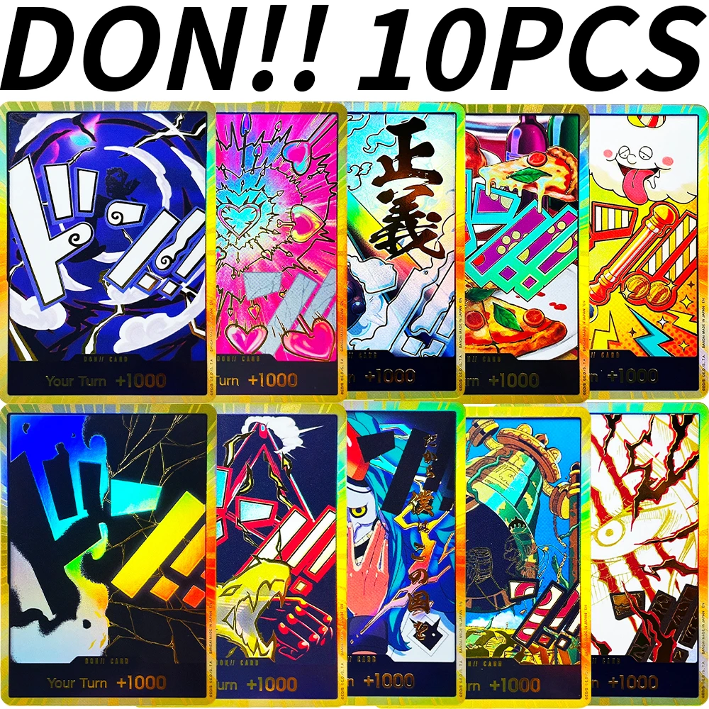 

10PCS DON!! Card One piece English GameCard Boa Hancock Buggy Caesar Clown Carrot Gear 5 Gold Frame Jinbe Nami Foil Texture Card