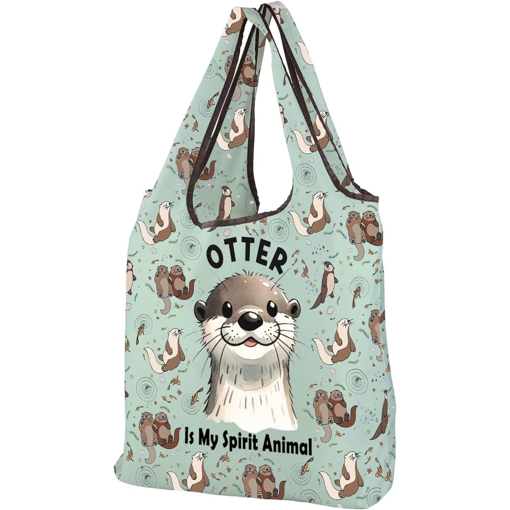 Cute Otter Reusable Tote Bag Gifts Otter Lover Gift Otter Is My Spirit Animal Funny Gift Animal Shopping Bag