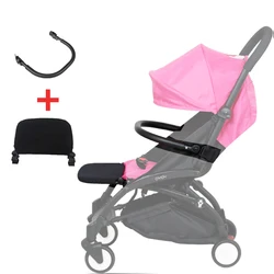 Reposapiés de extensión de 21cm para cochecito de bebé, reposabrazos de cuero PU para Babyzen Yoyo /yoya, accesorios para carrito infantil