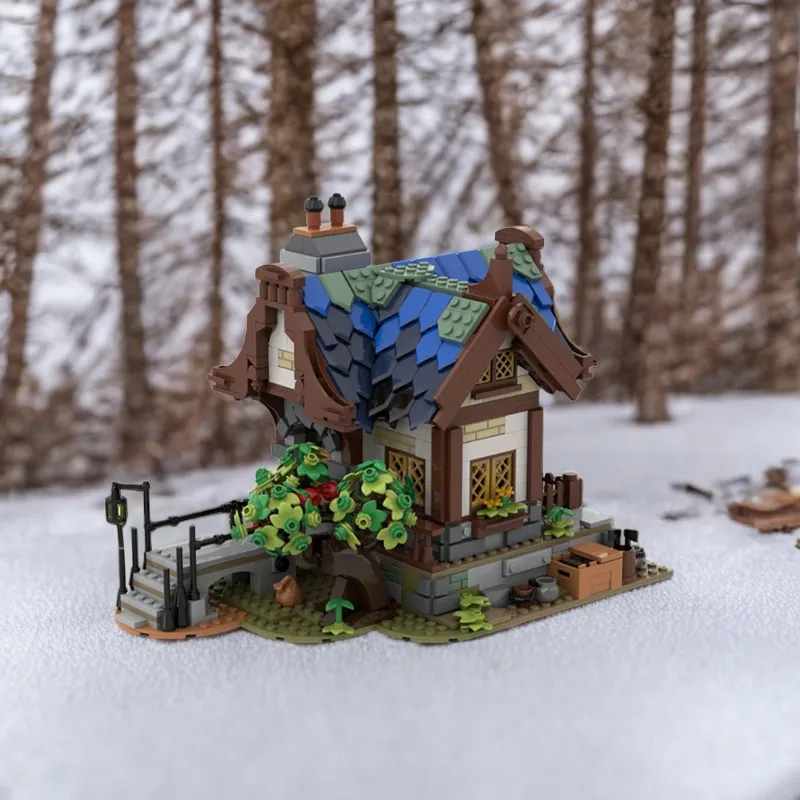 1316 قطعة MOC القرون الوسطى الإقامة منزل القرون الوسطى التاريخية البيت الشعبي تصميم لتقوم بها بنفسك نموذج اللبنات عيد ميلاد اللعب هدية