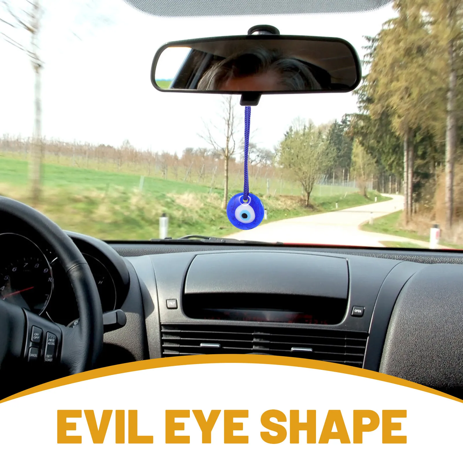 

6Pcs Evil Eye Wall Hanging pendants Turkish Evil Eye Hanging Charm Decor Blue Eye Pendants Idea House Protect goft Eye Bead deco