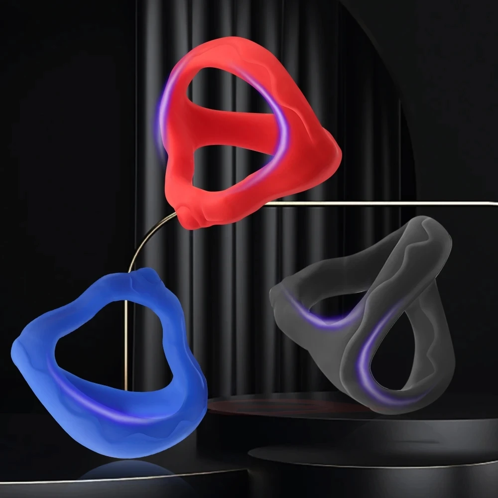 New Penis Ring Reusable Triple Silicone Semen Cock Ring Penis Enlargement Delayed Ejaculation Sex Toy for Men Dick Enlarger Ring