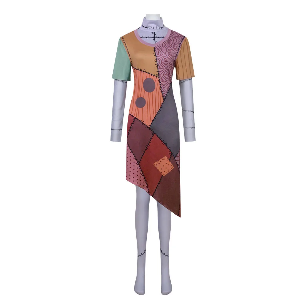A Nightmare Before Christmas Sally Skellington Adult Cosplay Anime Costume Dance Performance Dress