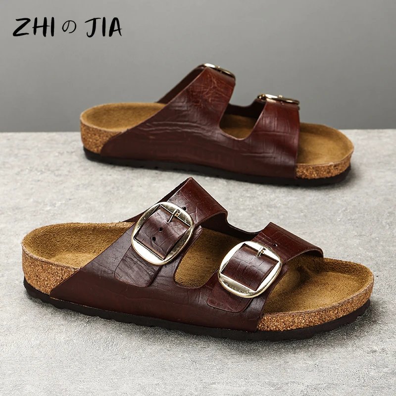 

Новые парные тапочки из натуральной кожи, летние мужские и женские водные пляжные туфли, повседневные спортивные сандалии, нескользящая дышащая обувь