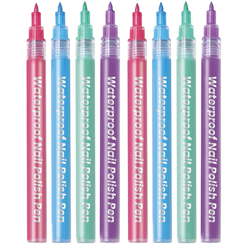 

8pcs Art Pens Kit Lightweight Liner Pen For Diy Gel Polish Design Drawing Fine Lines Flowers At Home Salon Nail Art Tools