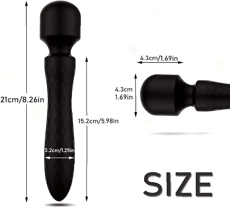 Dual Motor Electric Silicone Massage Wand Multi-Speed Deep Relax Vibration Tool IPX7 Waterproof Silent Portable Body Personal