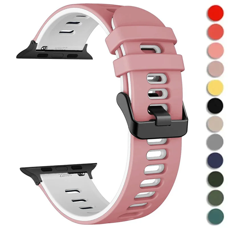 

Silicone Strap For Apple Watch Ultra 3 Band 49mm 46mm 45mm 44 42mm Sports Bracelet for IWatch Series 11 10 9 8 7 6 5 4 Wristband