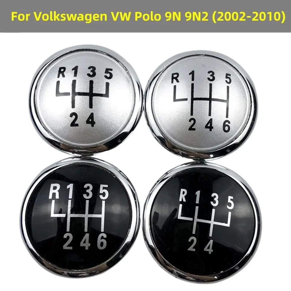 5/6 Speed Manual Chrome Gear Shift Knob Cap Cover Badge Case For Volkswagen VW Polo 9N 9N2 (2002-2010) Car Styling Accessories