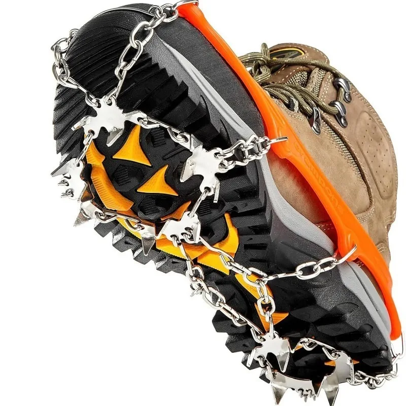 ​​2PCS Ice Cleats for Snow & Ice​​ Non-Slip Overshoe Crampons with Stretch Fit Rubber Traction for Walking image 5