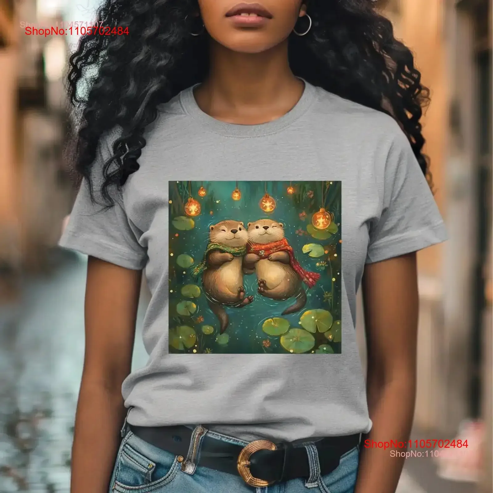 Scarfed Snuggled Otters T Shirt Christmas Theme Animal Otter Art Bonfire Ideas vintage Washed Stretched Unisex Comfortable