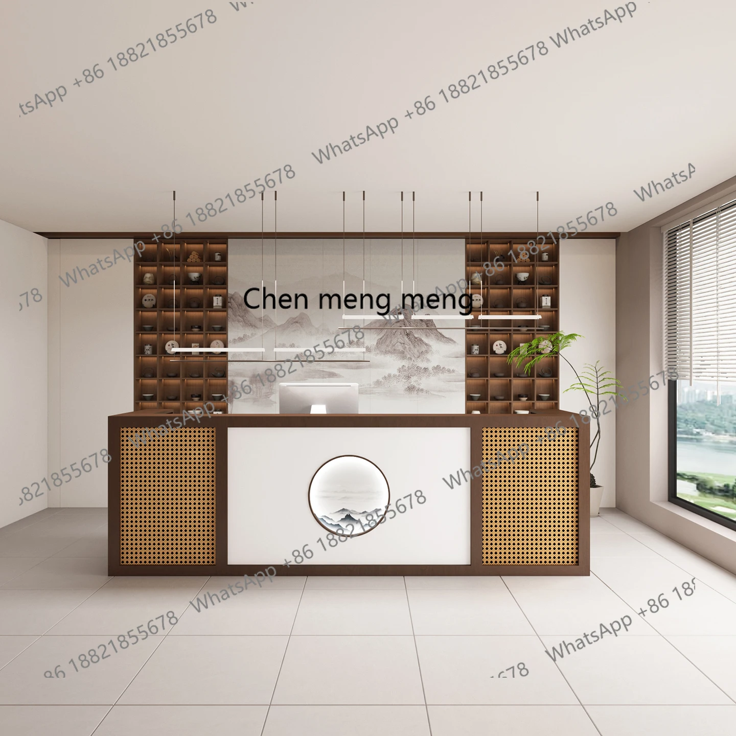 صفحة الخروج على الطراز الصيني الجديد، مكتب استقبال الفندق، مكتب الاستقبال #1