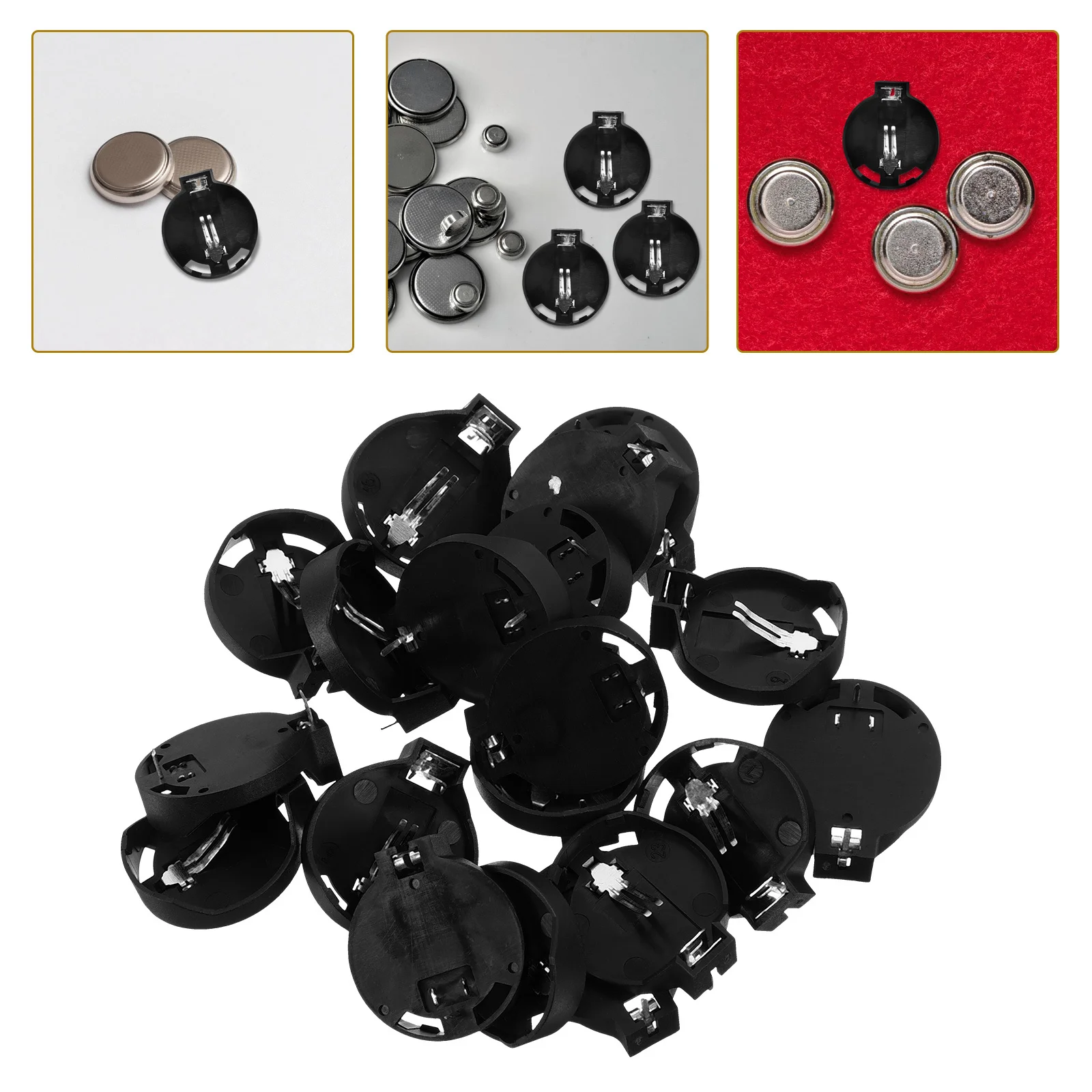 

24Pcs Button Seat Holder Single Case for Electronics DIY Projects Reliable Long- Supply Compact