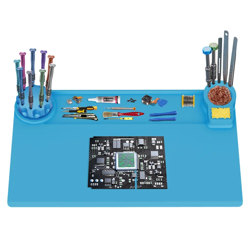 

TE-733 Heat Insulation Silicone Pad High Temperature Resistant Mobile Phone Repair Pad Soldering Pad For BGA Rework Station