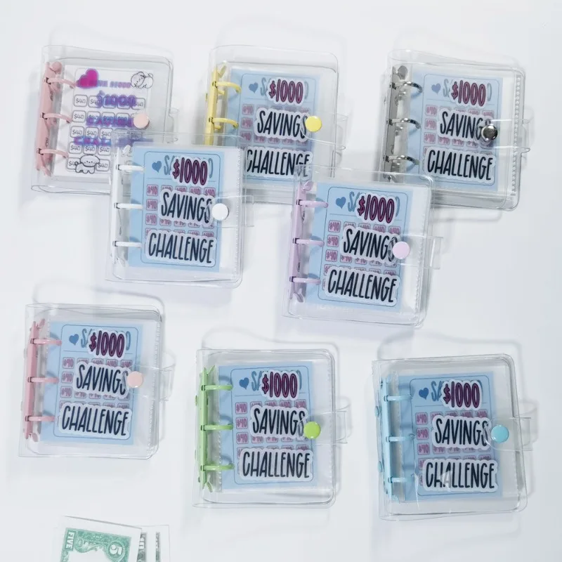 น่ารัก Creative Desin Savings Challenge Binder แฟชั่นเรียบง่ายความท้าทายหนังสือซอง Binder Notebook นักเรียนอุปกรณ์