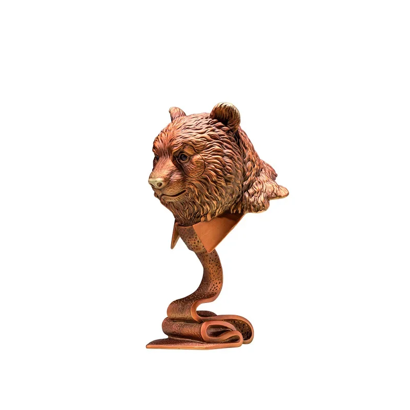 

Bear head brass ornament, living room entrance niche, animal head bronze sculpture ornament