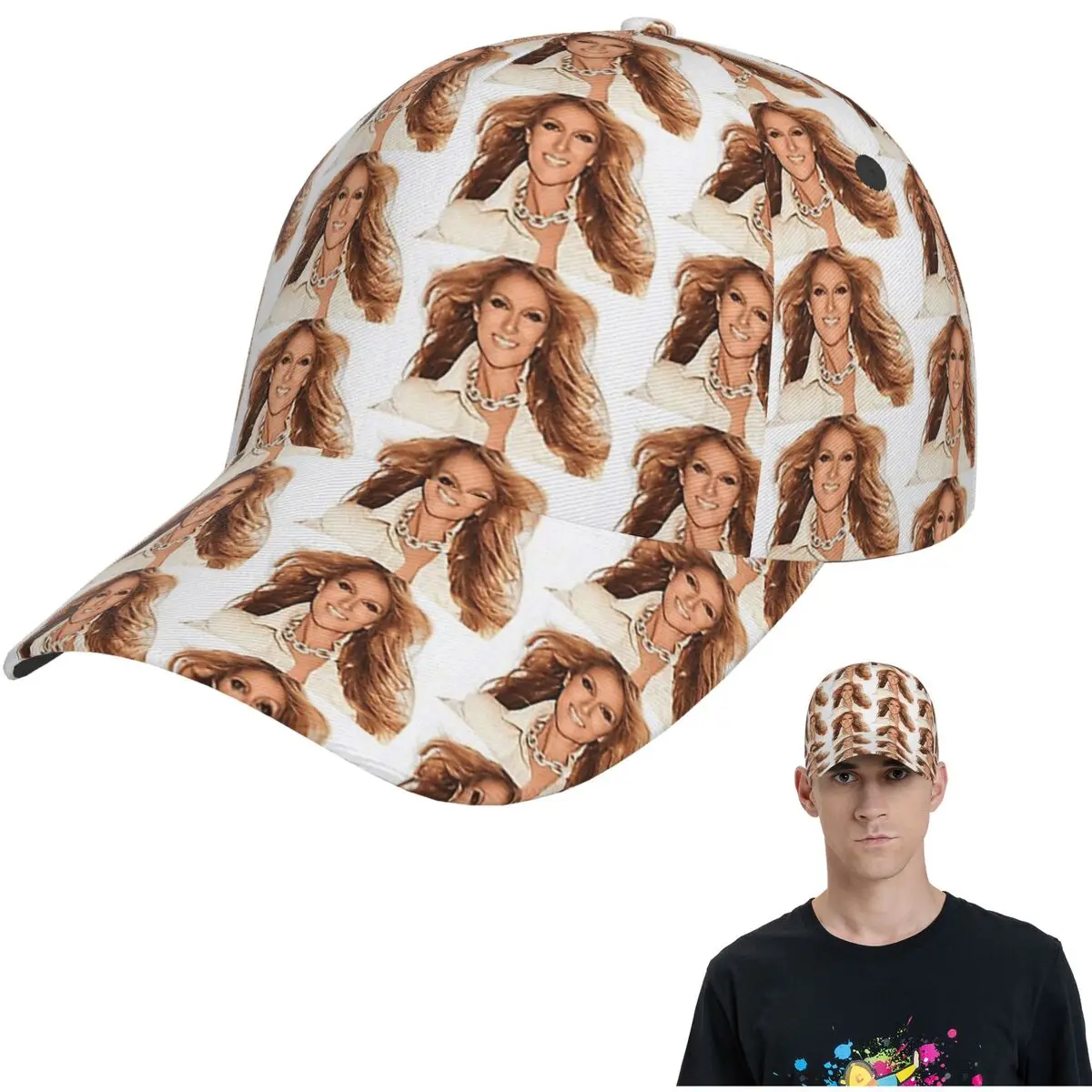 Rambutterurai Celine Dion 2019 مواعيد الجولة و C شبكة قبعات البيسبول Snapback قبعات البيسبول الموضة تنفس Casquette للجنسين #1