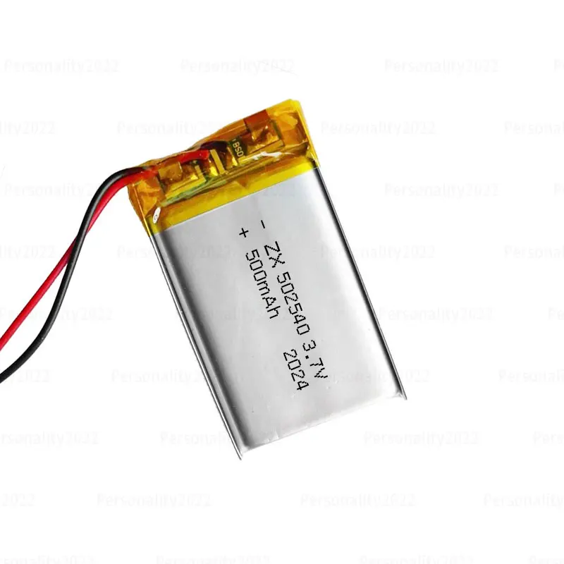 Li Po 502540 Battery 500mAh 3.7V Square Lipo Polymer Lithium Batteries for Face Slimmer Blackhead Massager Rechargeable Cell