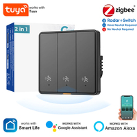 Tuya Zigbee Wall Smart Lights Switch Human Motion Sensor 2in1 Body Presence MmWave Radar Detector Switch Via Alexa Google Home