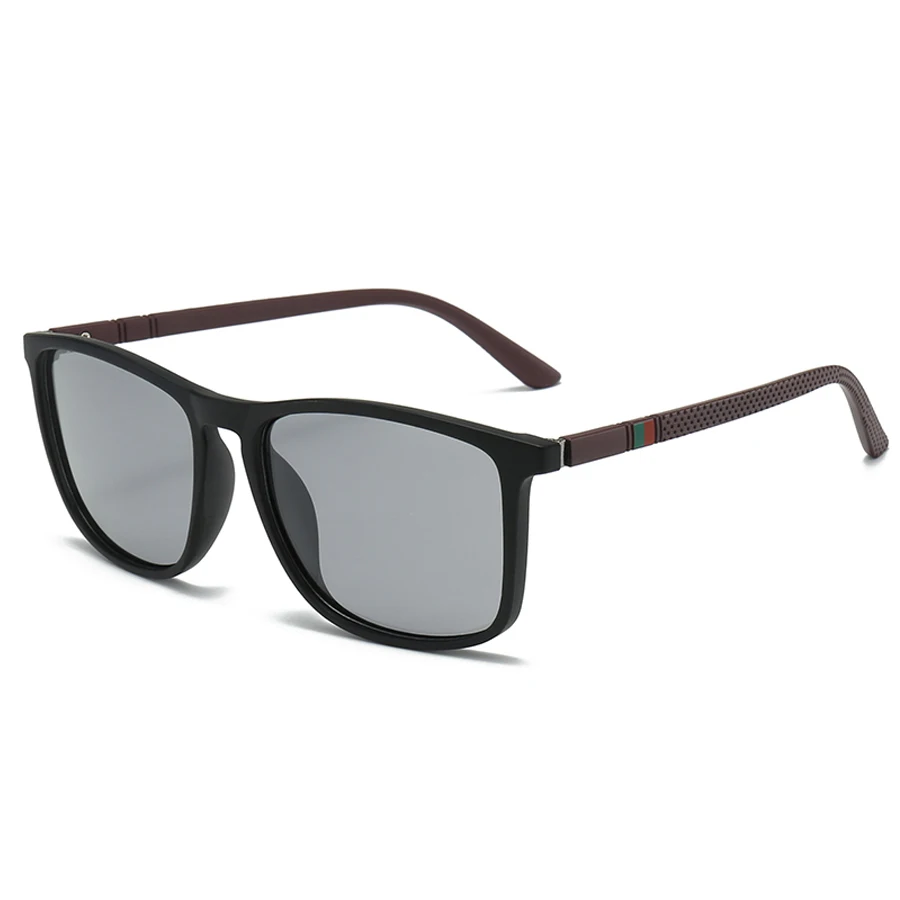 Modische Photochrome Polarisierte Sonnenbrille für Männer und Frauen Vintage Quadratische Sonnenbrille Markendesigner Fahr- und Angelbrille