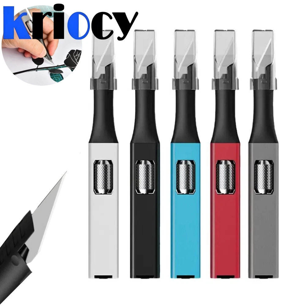 Pen-shaped DIY Aluminum Handle Carving Knife Comes With 5 Horseshoe Art Blades That Can Be Replaced By Yourself