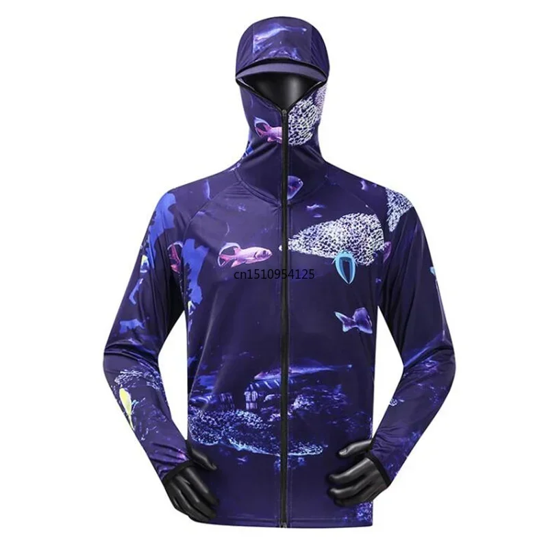 Fishing Hoodie With Mask Fishing Shirt Breathable Quick Dry Fishing Jersey Sunscreen Sun Protection Clothes Professional