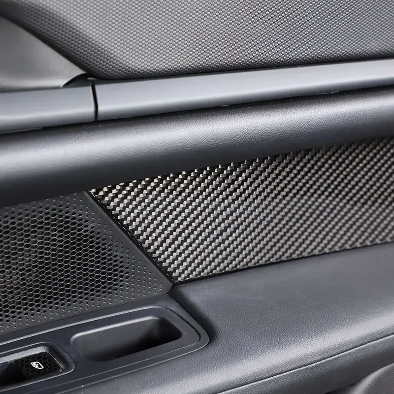 For Porsche Taycan 2019-2024 Soft Carbon Fibre Car Door Panels Cover Trim Sticker Interior Car Accessories
