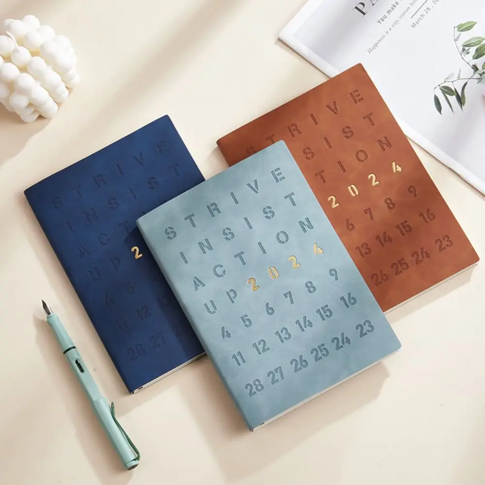 To Do List English Agenda 2024 A5 Notebook Taking Notes Time Organizer 365 Days Notepad Diary Weekly Monthly