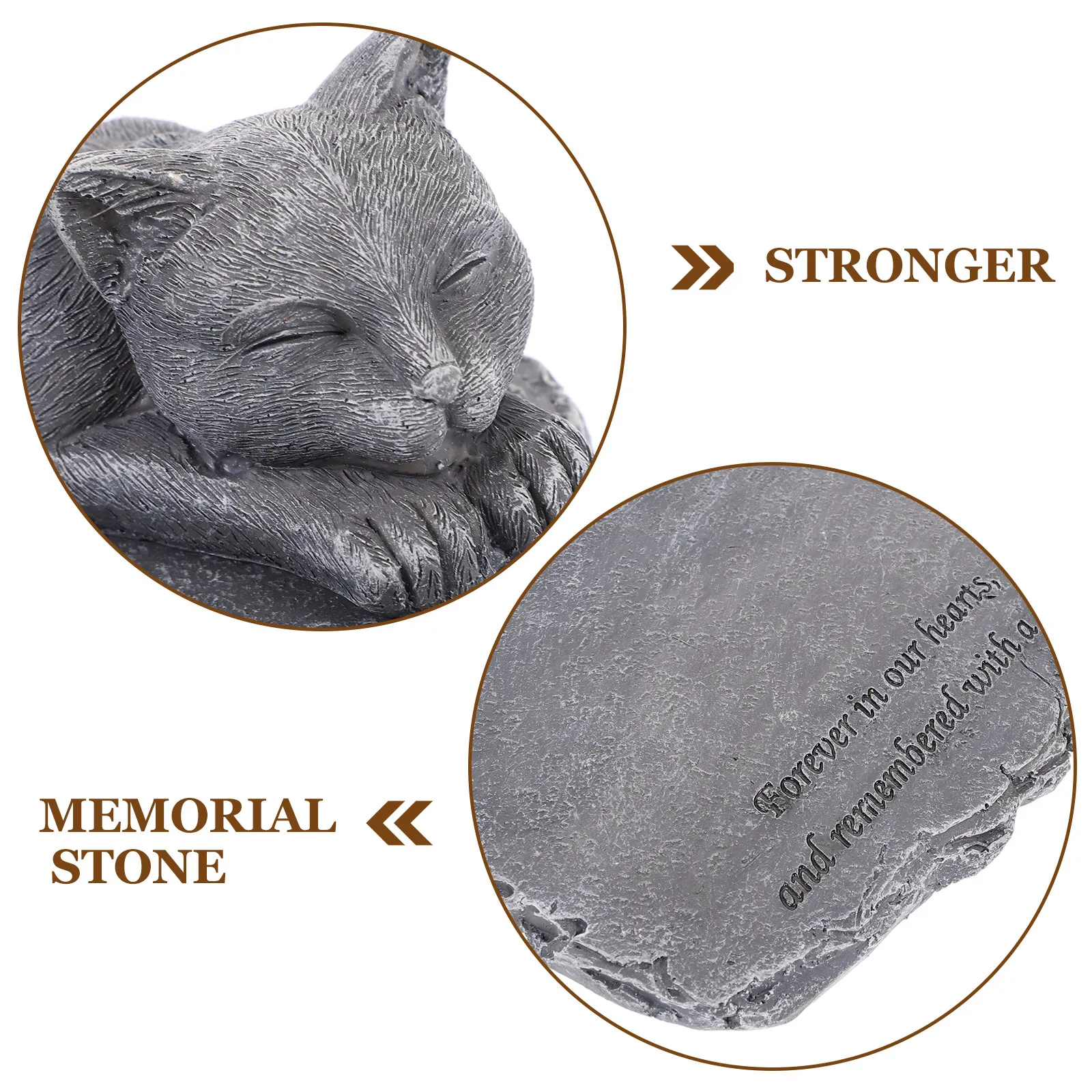 Pet Memorial Stone Resin Wear Resistant Cat Memorial Headstone Garden Statue Tribute Stone Outdoor Remembrance Gift