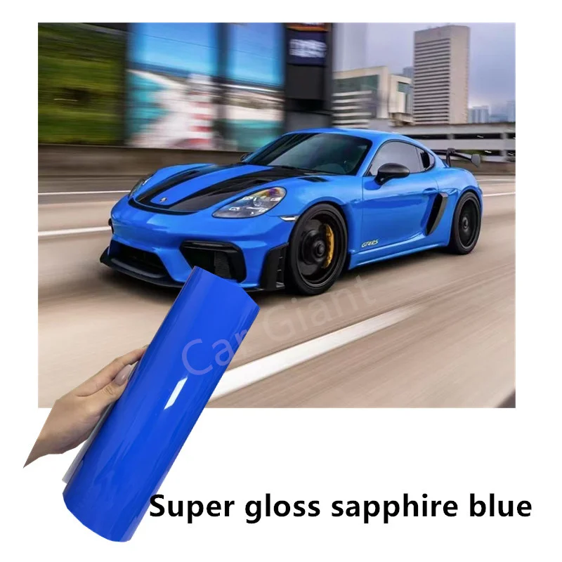 Super gloss sapphire blue  Gloss Edition Liquid vinyl wrap film Vehicle wrapping for car wrap Bubble free easy install 1.52x17M
