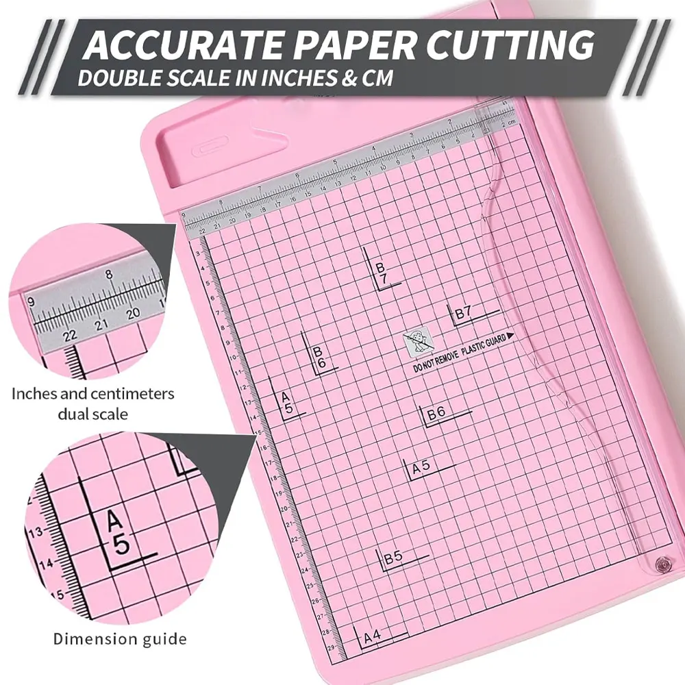 A4 Guillotine Paper Cutter, 12-Sheet Capacity, Clear Safety Guard and Lock for A4/B5/B6 Paper, Photos, Scrapbooks and DIY Crafts