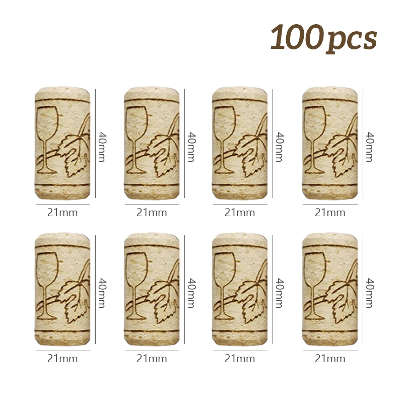 100Pcs Reusable Wine Bottle Cork Stoppers Functional Portable Sealing Corks for Red White Wine Bar Tools Accessories