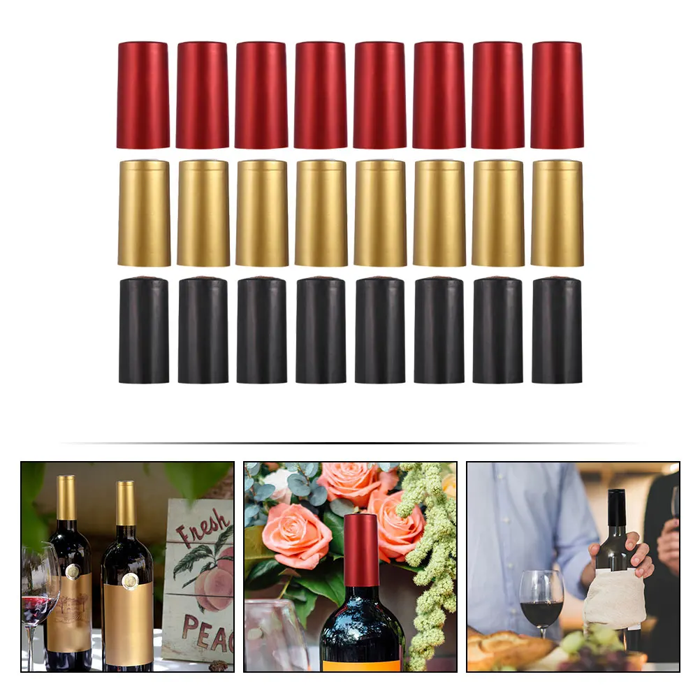 

60pcs Red Wine Bottle Sealing Caps Heat Shrink Capsules For Wine Preservation Diy Bottle Sealers Pvc Shrink Wrap Tops Kitchen