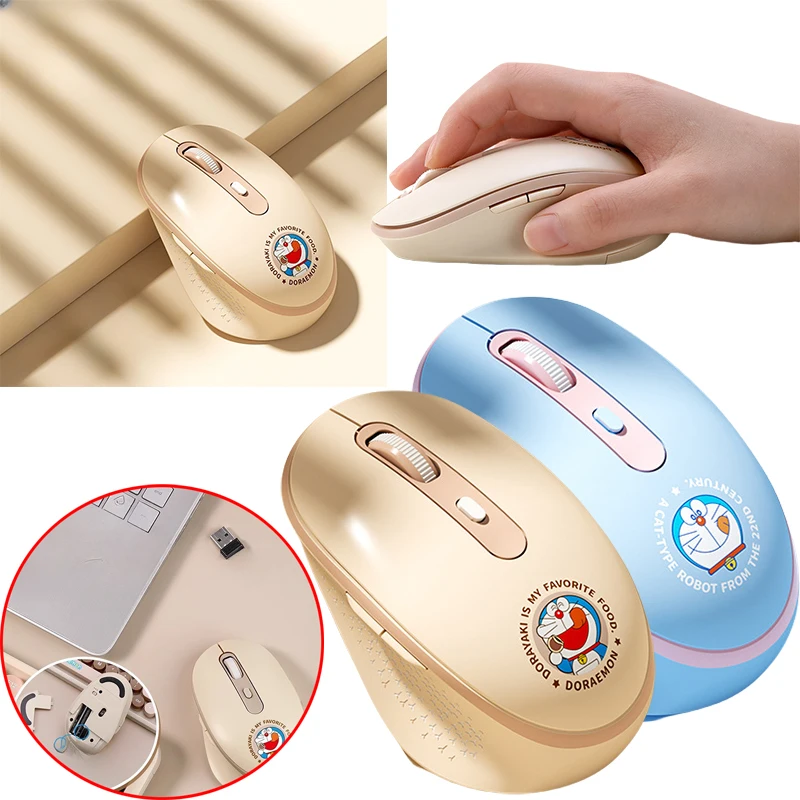 

Doraemon Children's Wireless Bluetooth Silent Mouse Anime Characters Boys Girls Desktop Laptop Universal Wireles Bluetooth Mouse