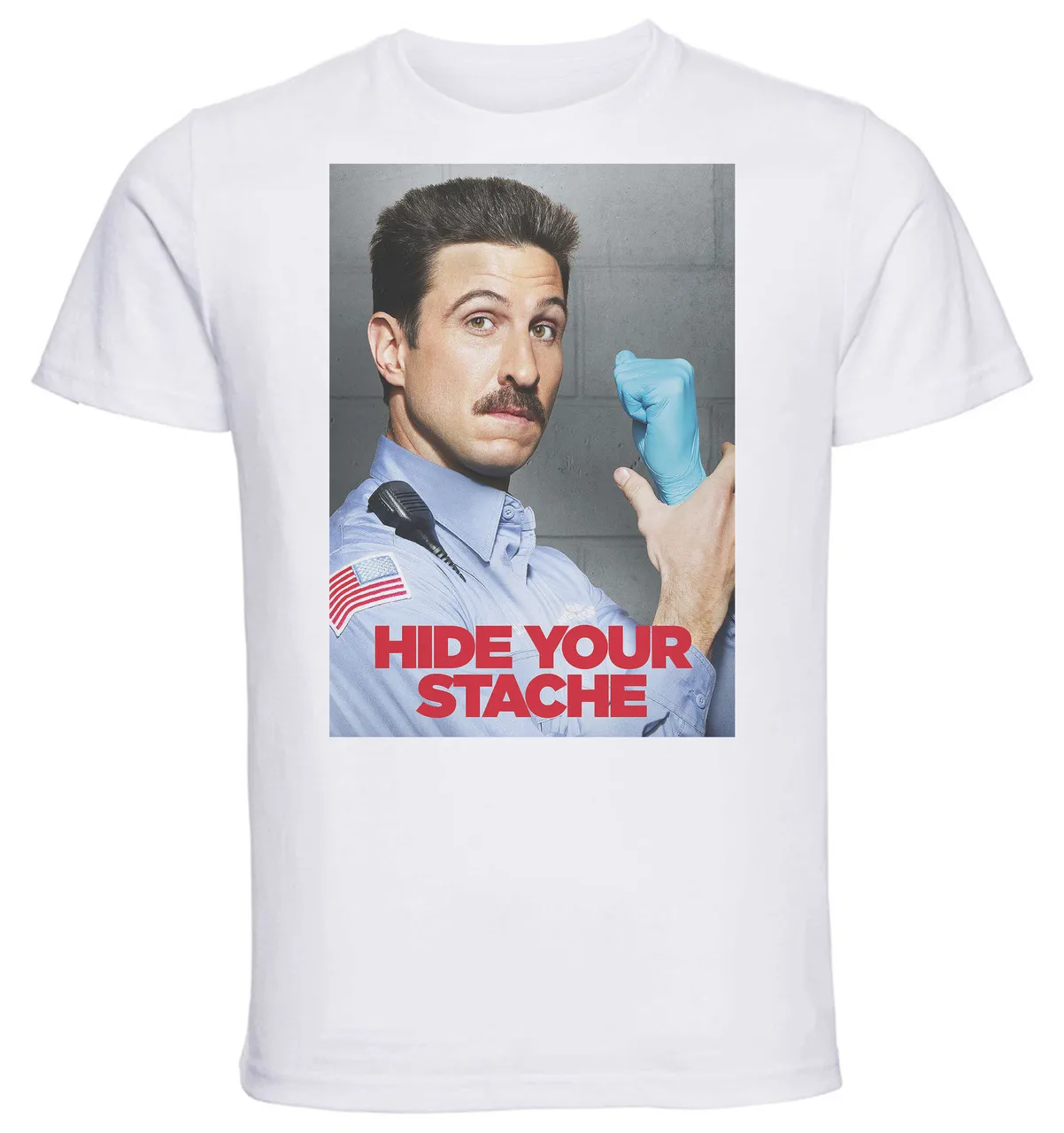 T-Shirt Unisex White TV Series Playbill Orange is the New Black Stagione 1 George Pornstache Mendez