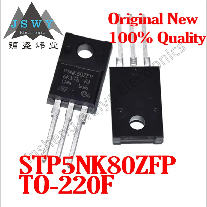

(5/20pcs) STP5NK80ZFP P5NK80ZFP Warehouse Imported TO-220F 800V 4.3A Brand New Original Ships Fast electronics