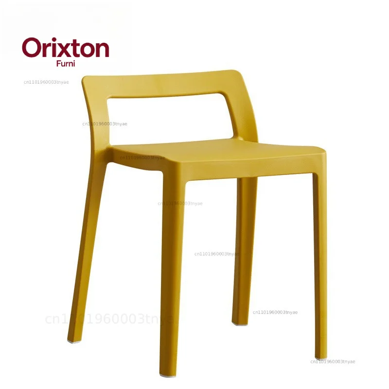 Simple Plastic Stools Household Adult Dining Chairs Restaurants Waiting Tables High Stools Hollowed Out Backrests Chairs