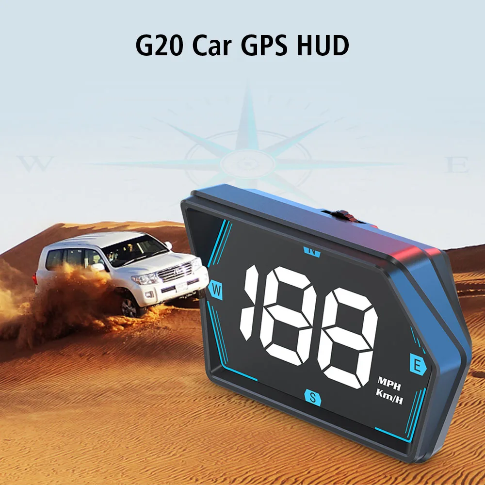 

For Car Truck Bus Car HUD Head Up Display Big Font Digital G20 Speedometer Overspeed Alarm GPS Compass Car Accessories