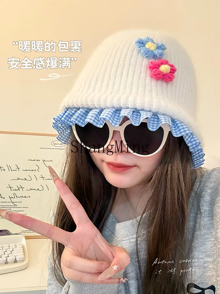cl-beanie-winter-new-warm-cute-knitted-hat-girls'-big-head-circumference-small-bucket-hat-hat